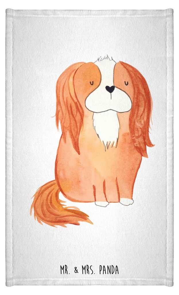 Mr. & Mrs. Panda Gästehandtuch Hund Cavalier King Charles Spaniel - Weiß - Geschenk, Spruch, handtuch gäste wc, Cockerspaniel, Schlappohren, Spr...