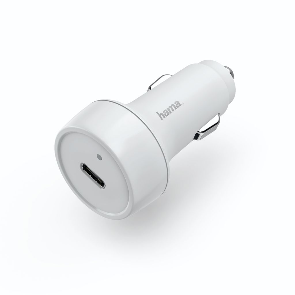 Hama Kfz-Ladegerät USB-C Adapter Fast Charger 18W/3A Weiß LED