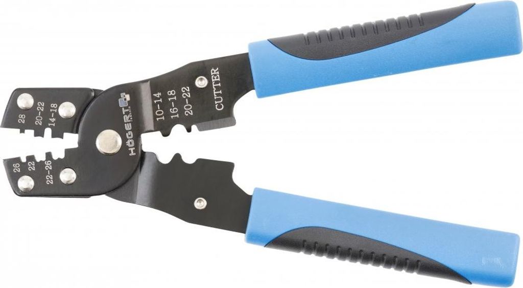 Högert Crimpzange für isolierte und unisolierte Kabelschuhe