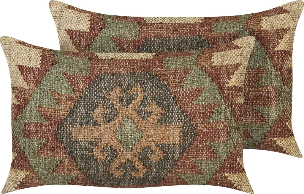 Coussins Lombaires 30x50 cm Style Ethnique pour Salon et Chambre - Lot de 2