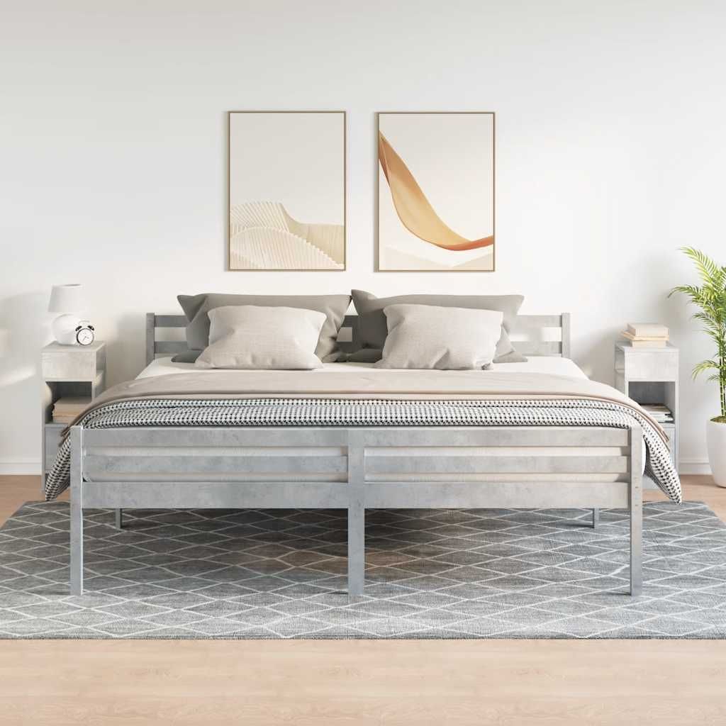 " "2er Set Nachttisch Modernes - Nightstand/Nachtschrank für Schlafzimmer - mit Schublade Betongrau 25x31x66 cm NeuMöbel 9374937