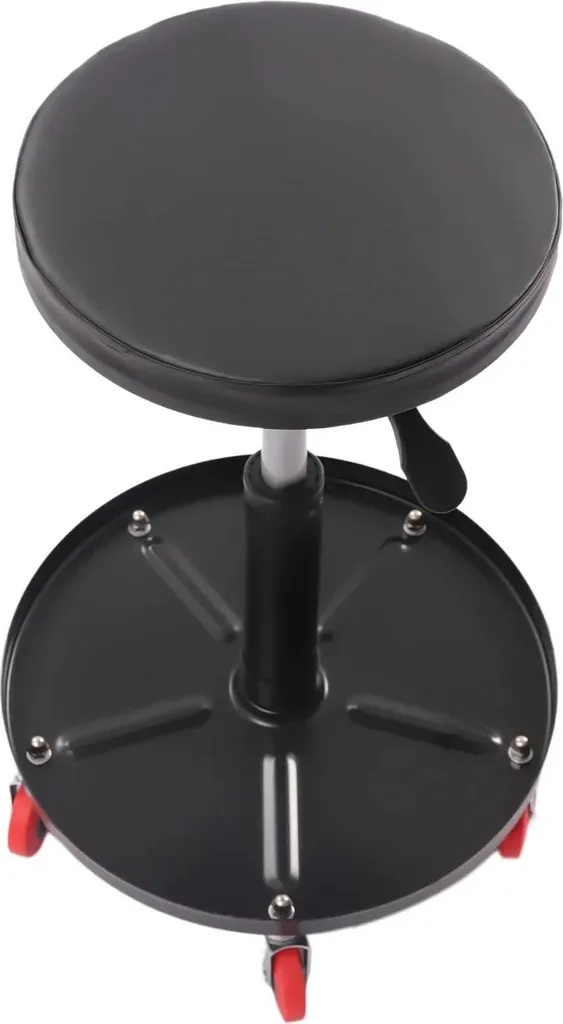 Sedia Da Pavimento Pieghevole Per Adulti – Pelle PU, Con 4 Ruote Silenziose E Rotazione 360° – Per Pulizie, Garage, Cucina E Hobby