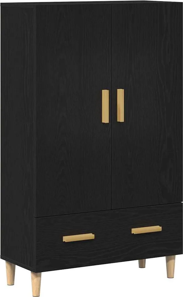 Credenza SYFAX Rovere Nero 70x31x115 cm - Mobile Multiuso Design