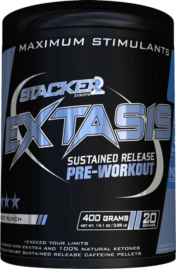 Stacker2 Extasis (20 serv) Fruit Punch - Pre-Workout - Pre-Workout Booster