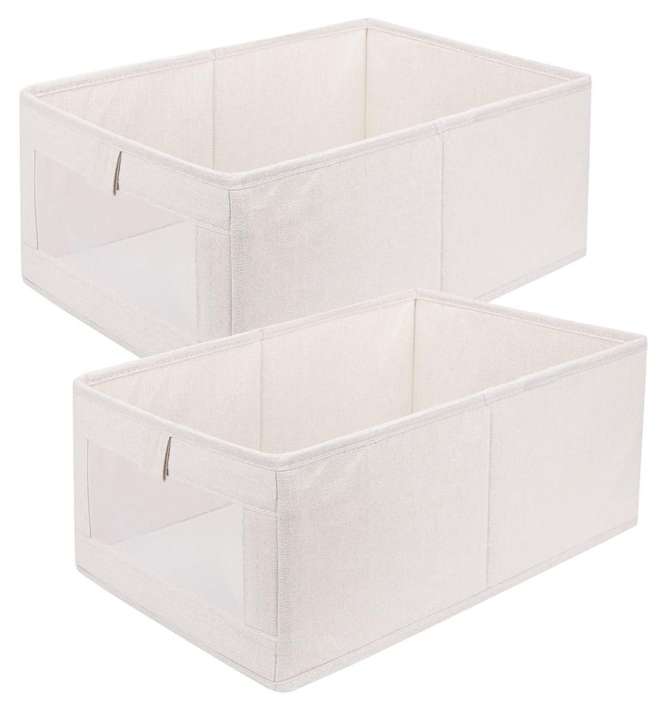 Aufbewahrungsbox, 2-teiliges Kleiderschrank-Organizer-Set, faltbare Aufbewahrungsbox mit transparentem Sichtfenster für Kleiderschrank, Kleidung, ...