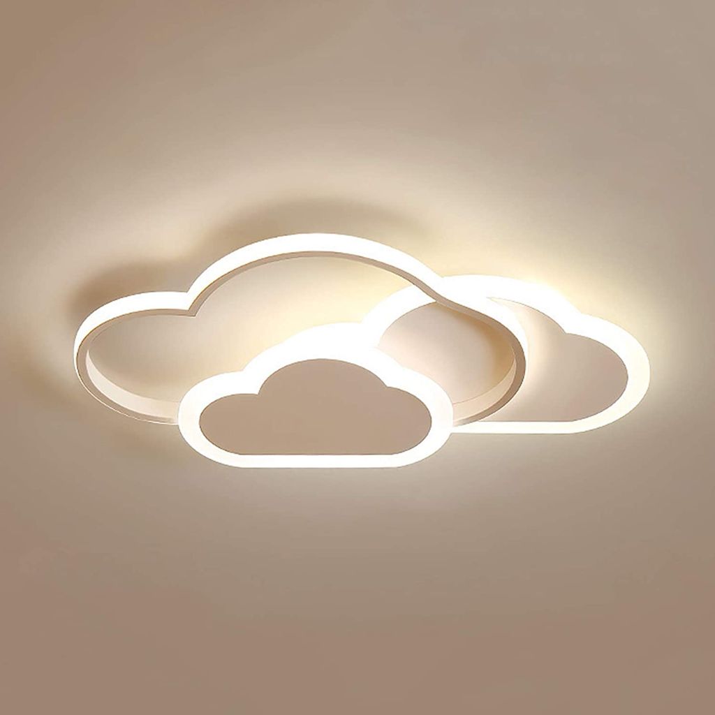 A cloud-shaped LED ceiling light fixture.