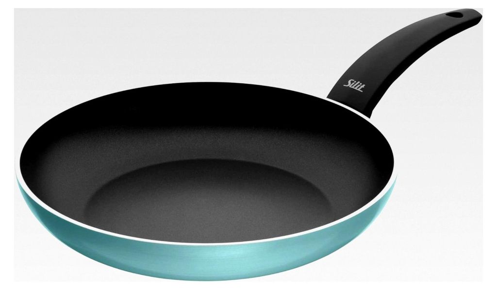 Bratpfanne 28 cm, Aluminiumpfanne für Induktion, beschichtet, mit Kunststoffgriff, geeignet für alle Herdarten, grün