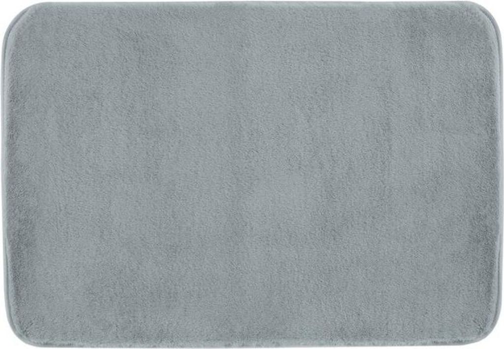 FUZZY Badematte, 60x100cm, 100% Polyester, Anti-Rutsch, Grau