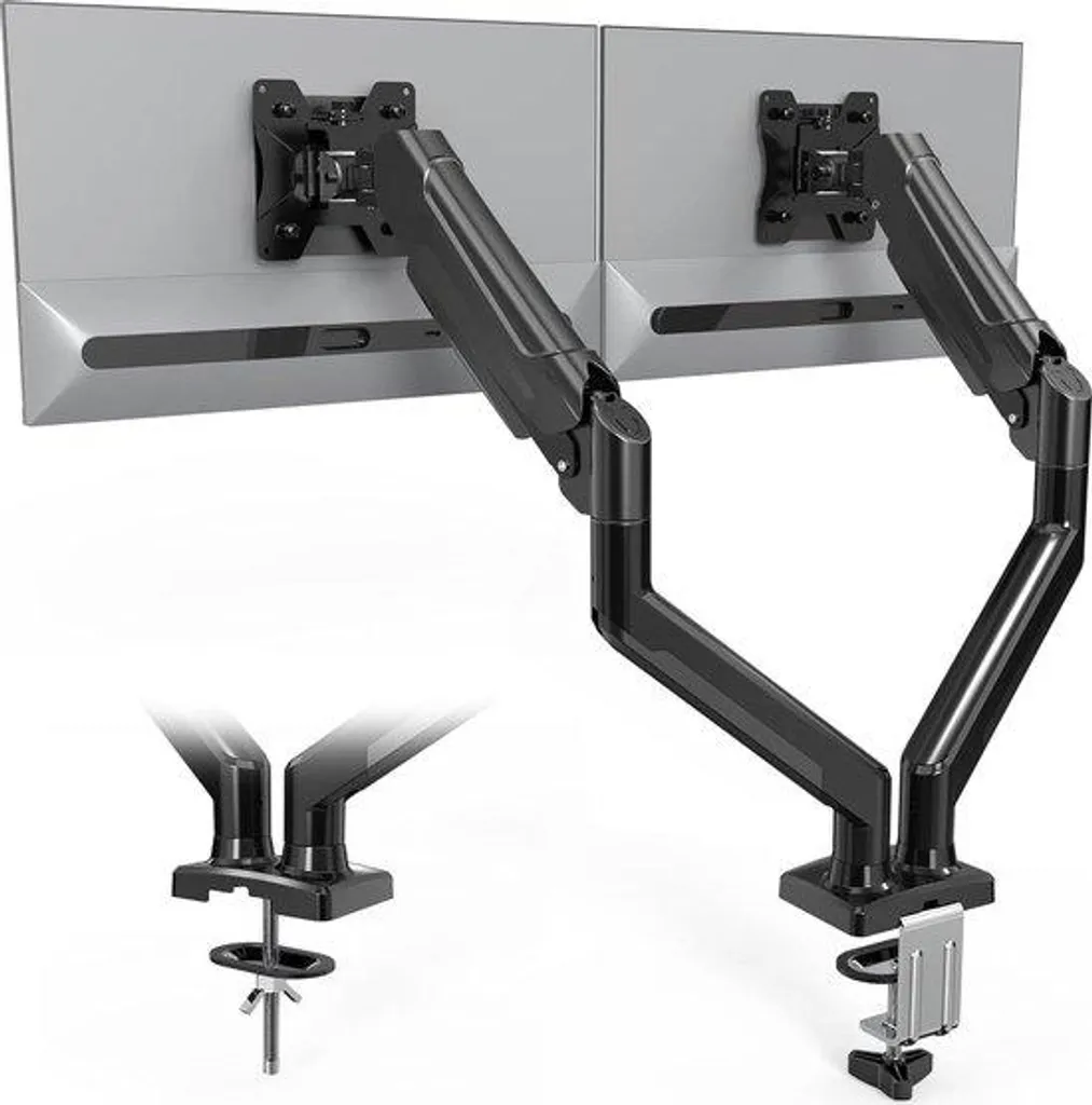 Support d'écran double pour bureau de gaming ou télétravail jusqu'à 32''