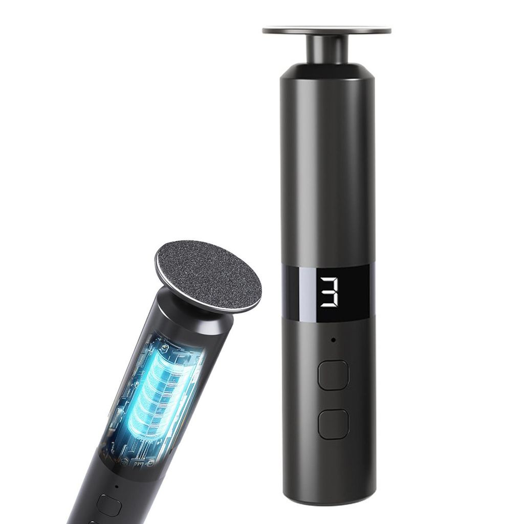 Fußpflegegerät elektrisch, Hornhautentferner mit 3 einstellbaren Stufen, wiederaufladbar, inklusive austauschbarer Fußfeilen