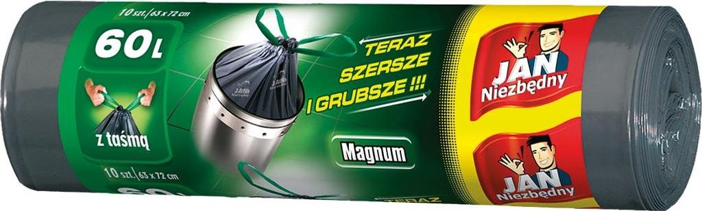 Worki na śmieci JAN N. Magnum 60L 10 sztuk Immagine del prodotto 
