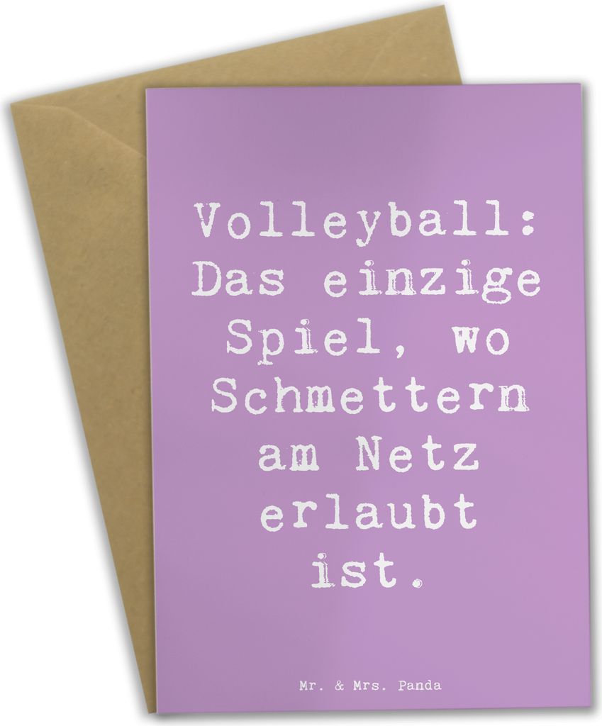 Mr. & Mrs. Panda babykarte Spruch Volleyball Schmettern - Lavendeltraum - Geschenk, Agilität, Sportler, Schmetterball, hochzeitskarten, Sportart, ...