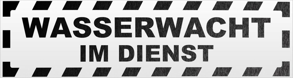Kiwistar Wasserwacht im Dienst gestreift Magnetschild Schild magnetisch - 30cm Schwarz - reflektierend - Magnetfolie für Auto PKW Kfz