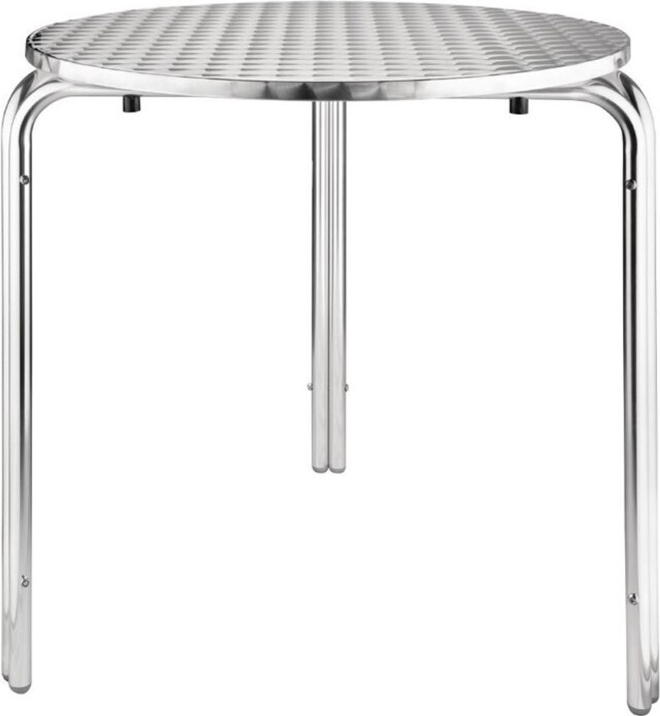 Table de bistrot ronde Bolero en acier inoxydable, 3 pieds, Image du produit 