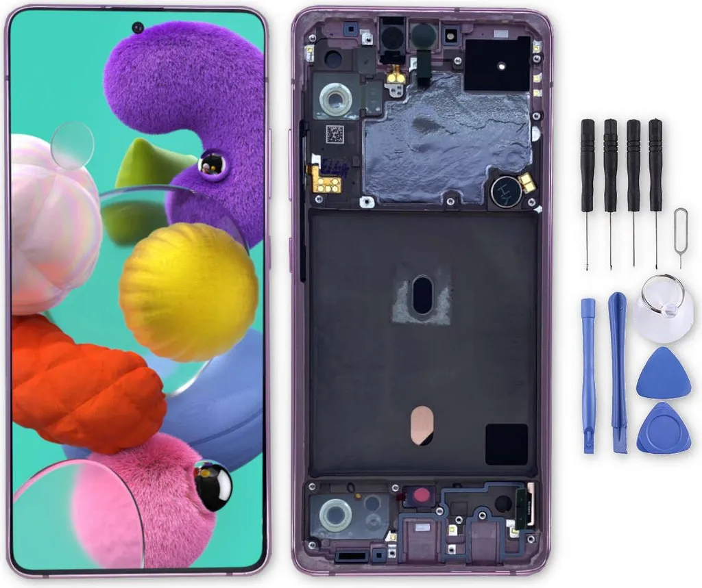 Bloc Écran Complet Samsung A51 5G Rose : Afficheur LCD et Vitre Tactile Neuf