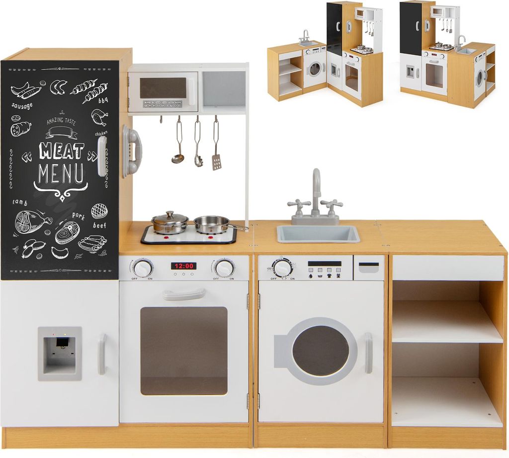 COSTWAY Cucina per bambini 3 in 1, cucina da gioco con Immagine del prodotto 