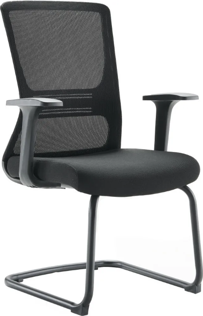 Chaise de conférence rembourrée TEDSTER noire stable charge max 100kg