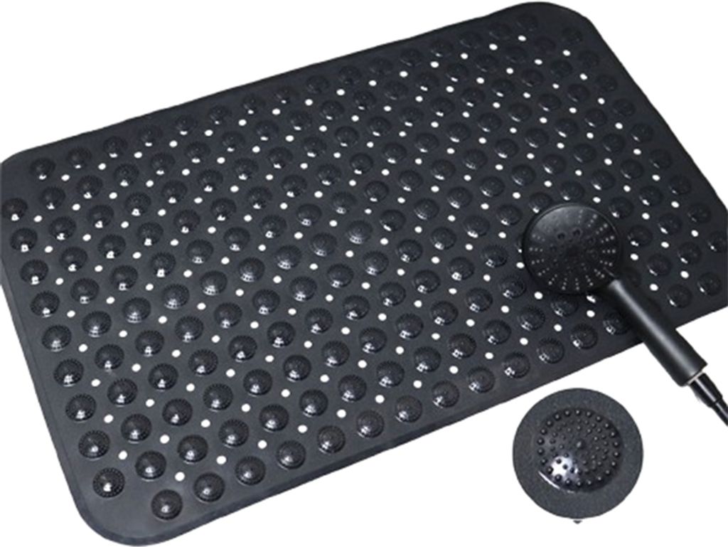 INF Rutschfeste Badematte - Sicherer Halt für mehr Sicherheit in der Dusche Schwarz B