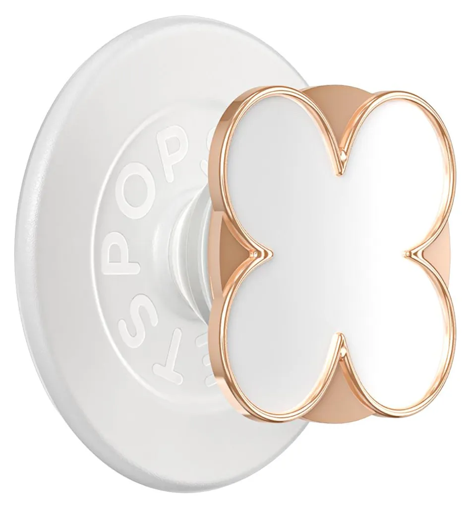 PopSockets PopGrip Premium Enamel Clover - Support de téléphone or rose
