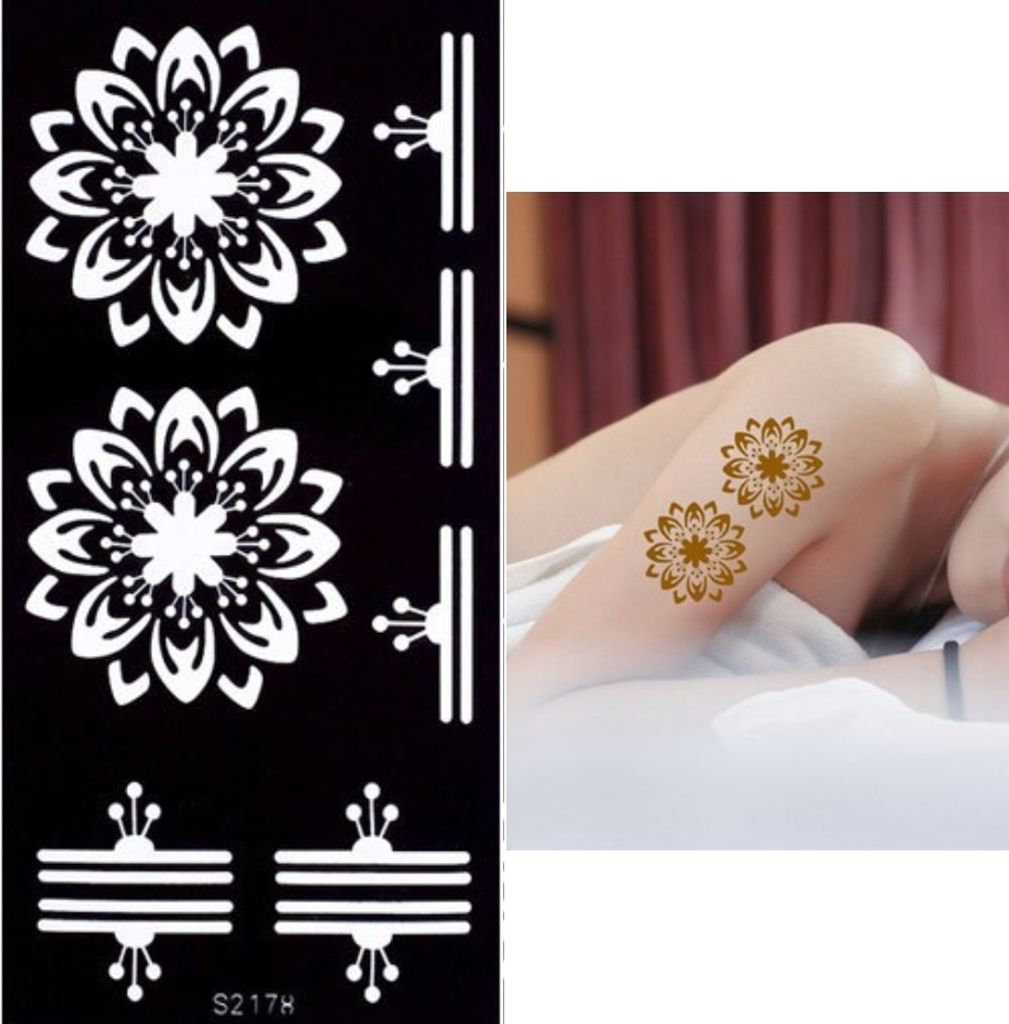 Henna Tattoo Schablone Airbrush Stencil Lotosblumen