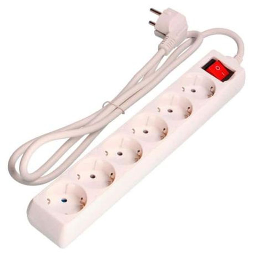 EDM-Block - 6 Steckdosen mit Schalter - 16A - 1,5m - 41012