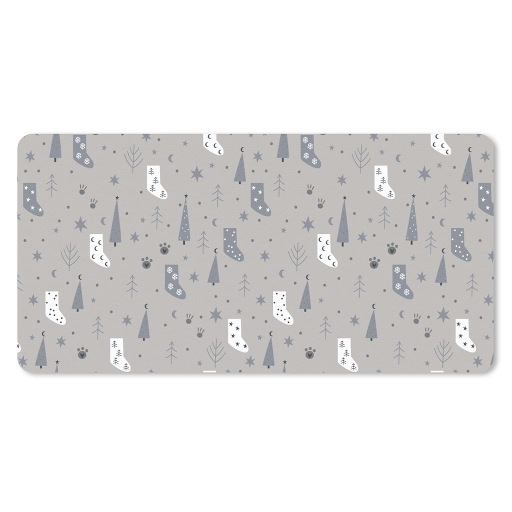 MuchoWow Mauspad Mousepad Socken - Schnittmuster - Weihnachten 60x30 cm - Mousepads - Maus Mat - Pad - Mausunterlage - Nachhaltig