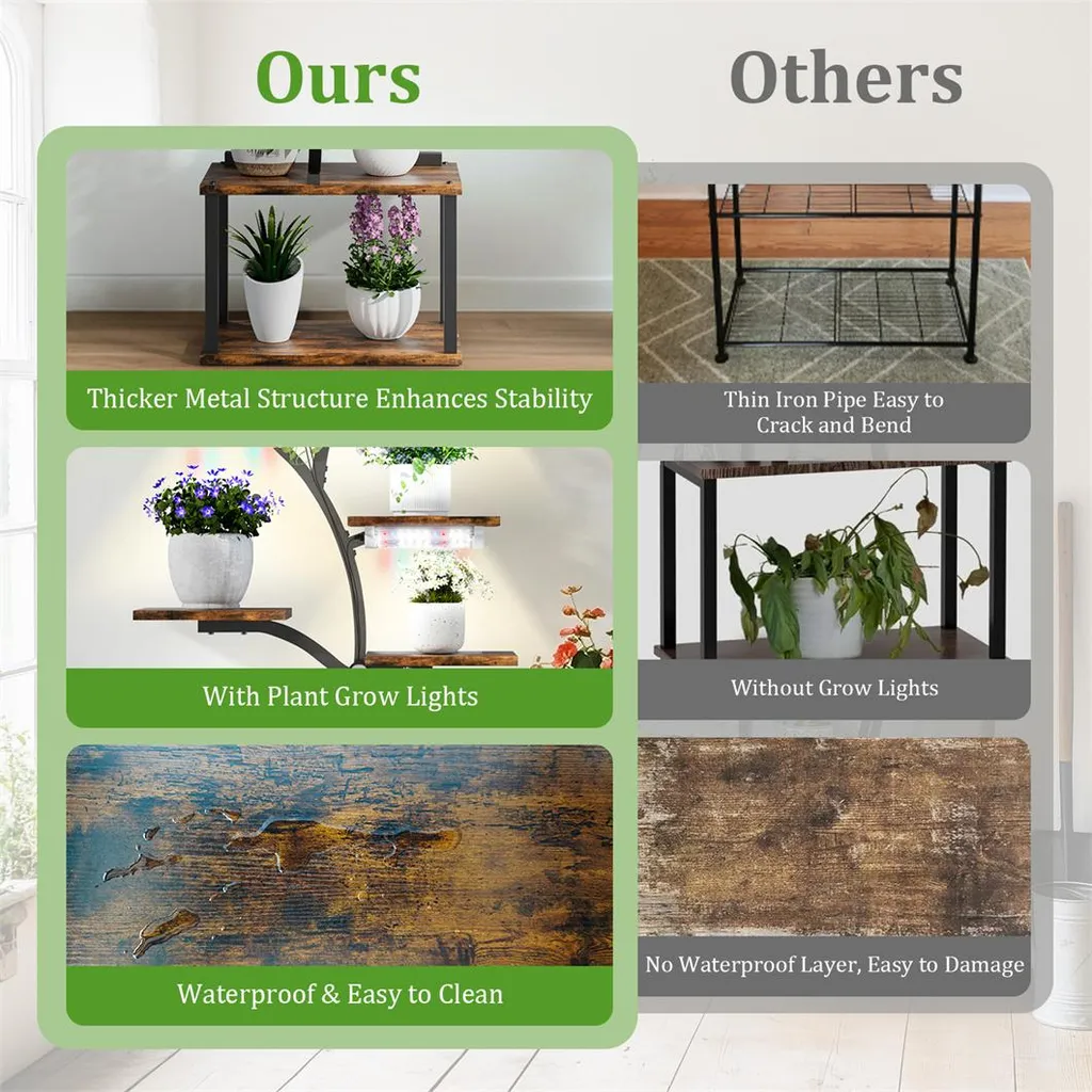 Support fleurs d'angle pour salon et balcon optimisé pour petit espace - 7