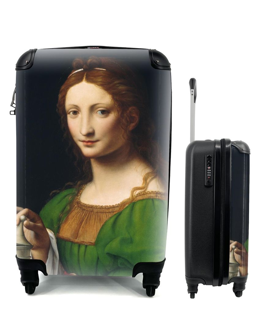 MuchoWow Koffer Handgepäck Trolley Rollkoffer Kleine Reisekoffer mit 4 Rollen - Maria Magdalena - Leonardo da Vinci - Cabin Size < 55x40x23 cm &...