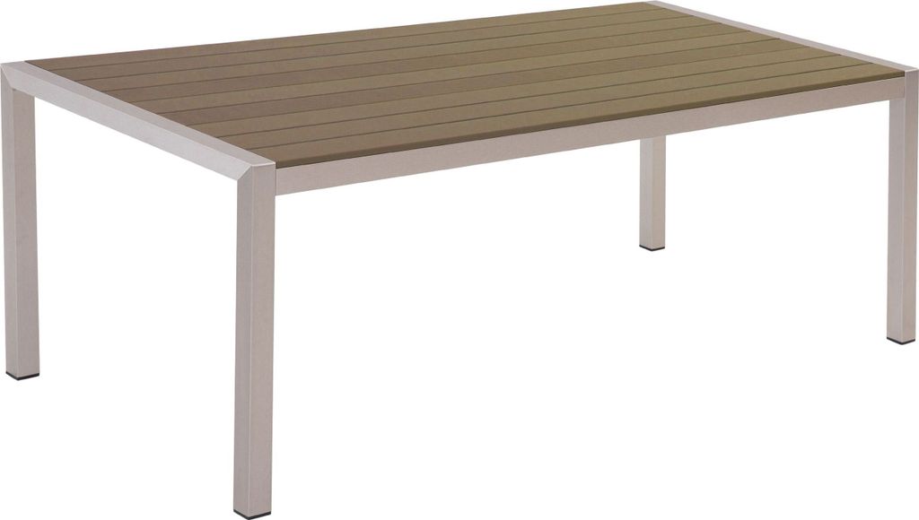 BELIANI Gartentisch Braun Aluminium für 6 Personen 180 x 90 cm Modern Design