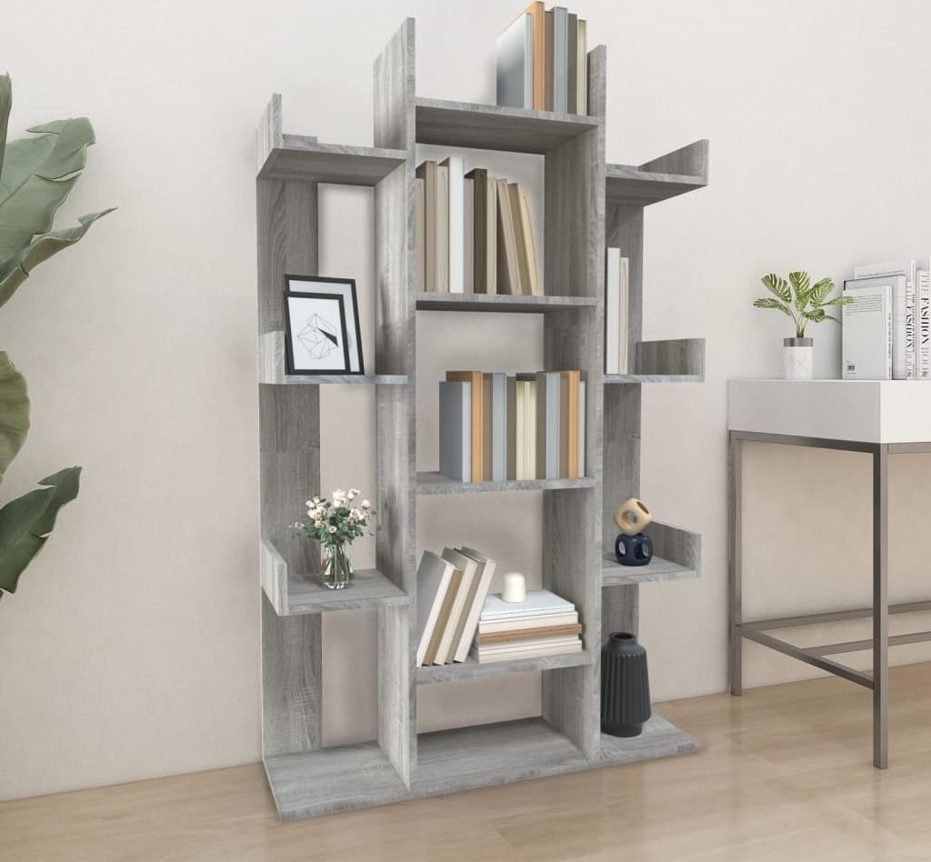 "2026 Promotion" Bücherregal - Standregal - Aktenregal - Grau Sonoma 86x25,5x140 cm - Holzwerkstoff - Wohnzimmerschrank CC28054