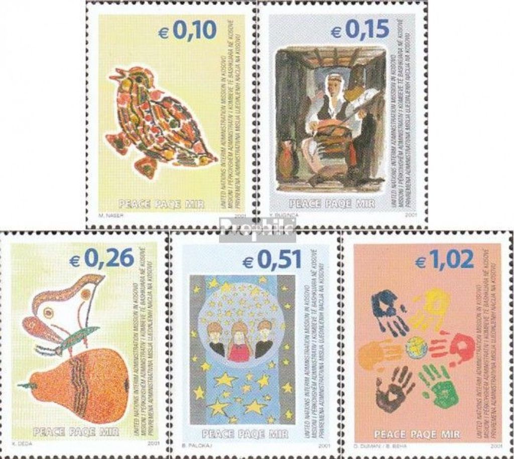 Briefmarken Kosovo 2002 Mi 11-15 (kompl.Ausg.) Jahrgang 2002 komplett postfrisch Frieden im Kosovo
