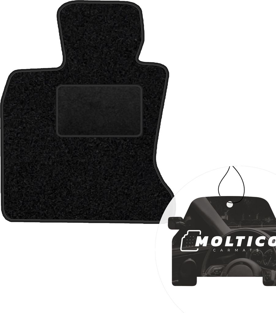 moto-MOLTICO Fahrer Fußmatte Auto Velours Fahrerseite Autoteppiche Schwarz Fahrermatte 1-teilig passend für BMW 5er GT F07 ab 2009
