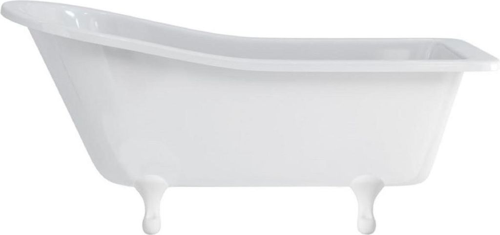 Casa Padrino Luxus Jugendstil Badewanne Weiß / Weiß 169 x 73 x H. 77 cm - Freistehende Retro Acryl Badewanne - Nostalgische Retro Badezimmer Möbel