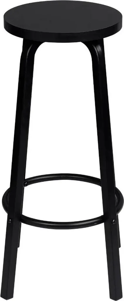 Tabouret de bar 72 cm inox et assise MDF chêne clair - Ensemble de 2