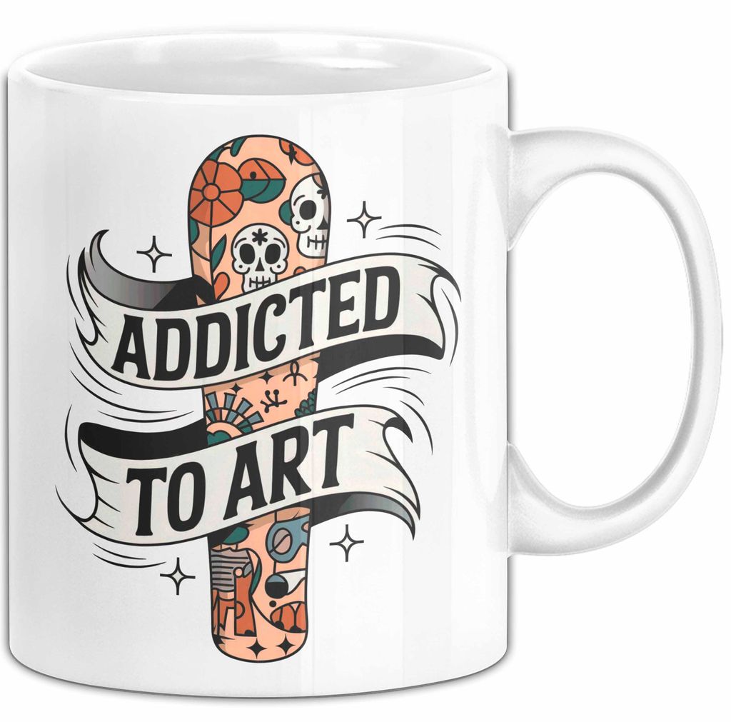 Tattoo Sammler Tasse Geschenk Lustige Geschenkidee Spruch Für Tinten Süchtige (Weiß)