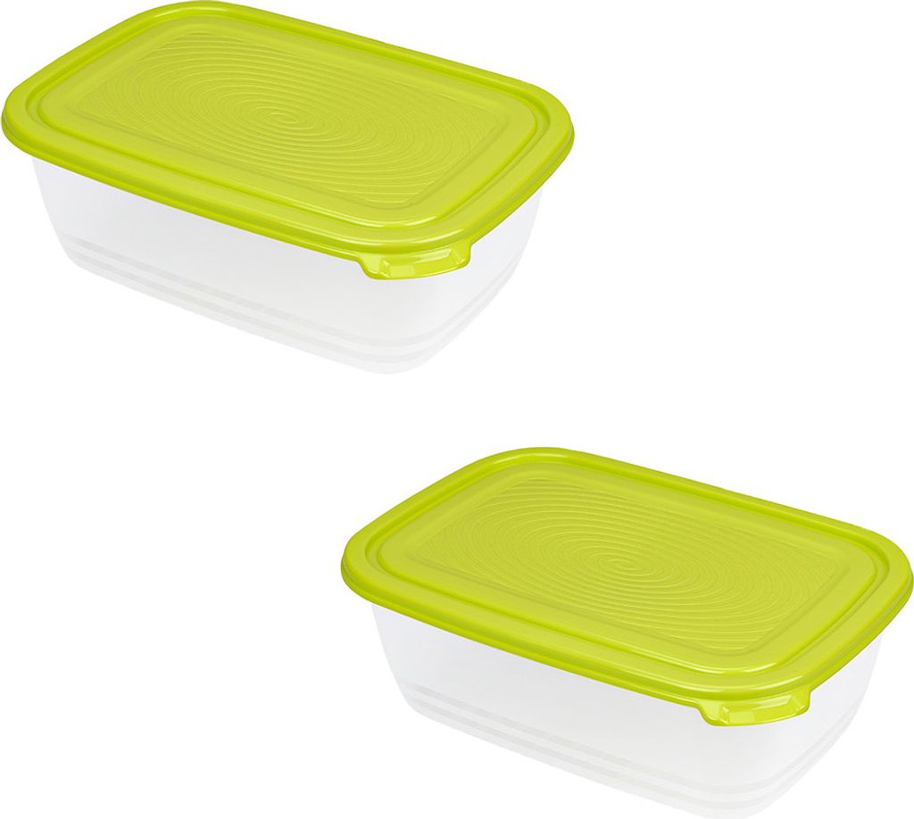 2er Set Kühlschrankdose 1,9 l SUNSHINE, Farbe:Limettengrün