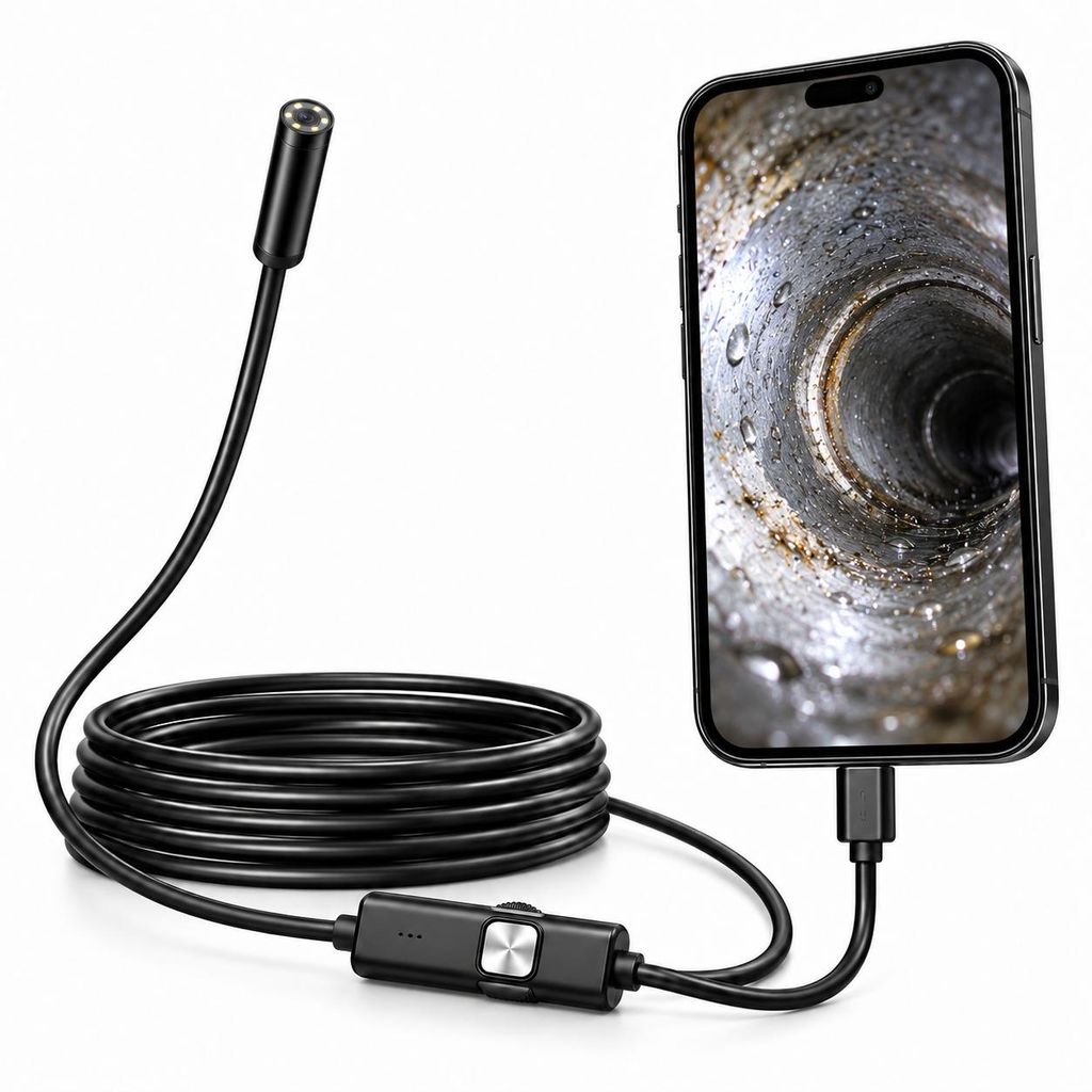 USB-C Endoskopkamera 1 m – Inspektionskamera mit 6 LEDs, Produktbild 