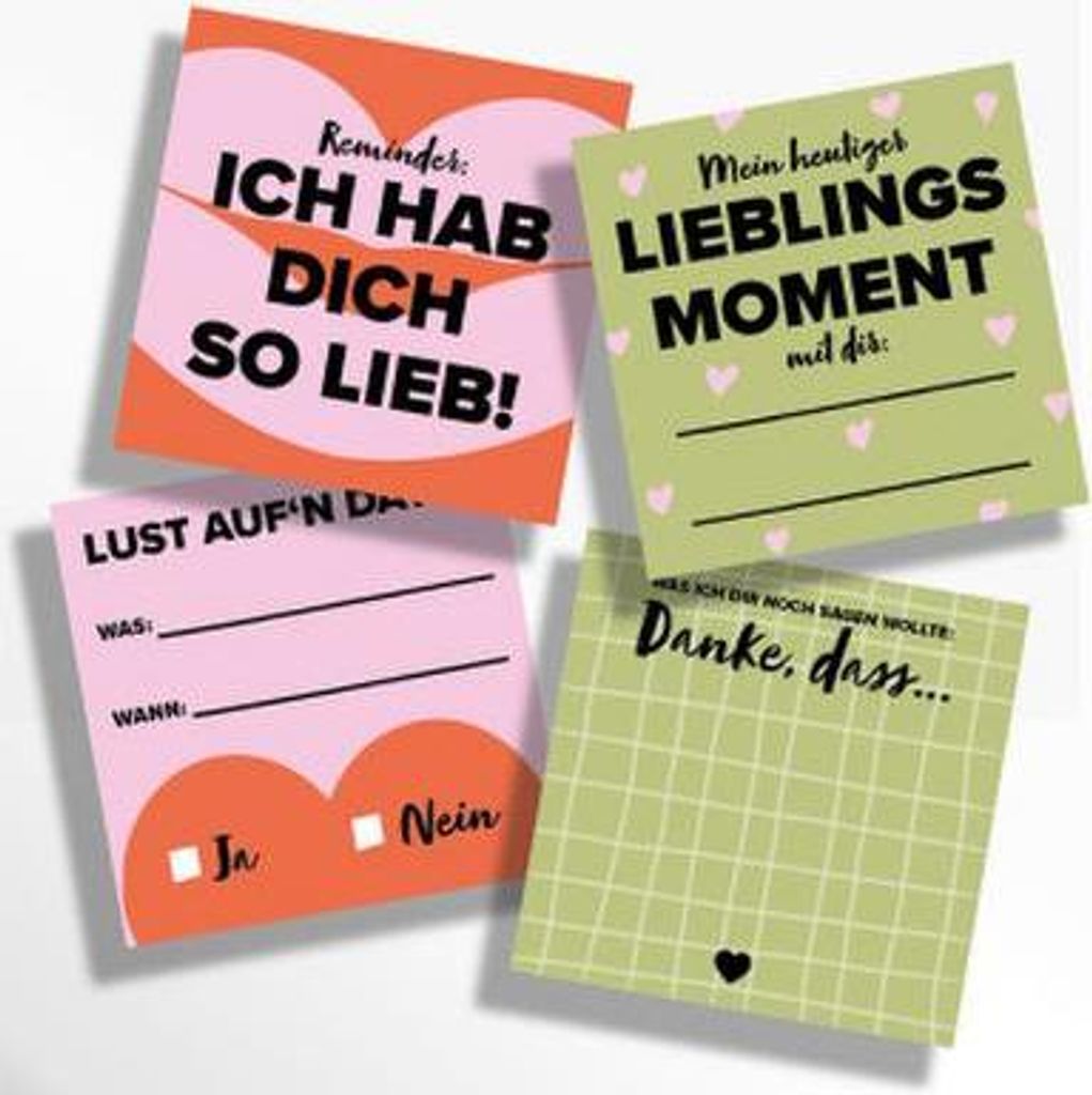 Haftnotizen für Paare, 400 nachhaltige Zettel im Spaß & Produktbild 