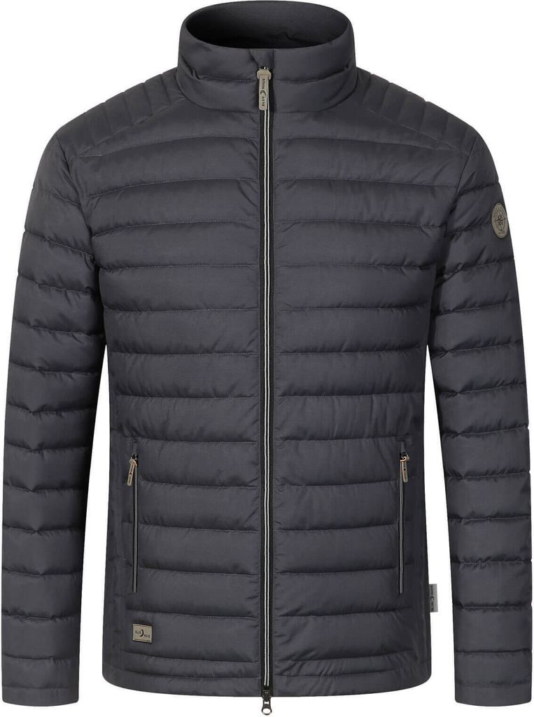 Blue Wave Herren Steppjacke Mike mit Stehkragen - Gesteppte Jacke mit Kordelzug am Bund in Schwarz Größe XXL