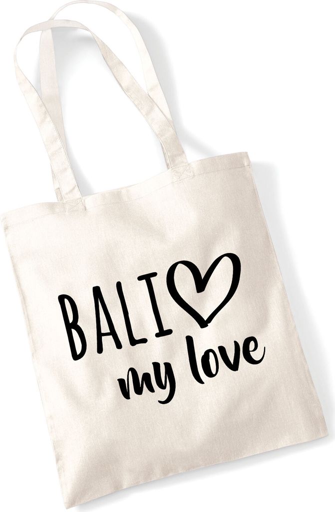Huuraa Jutebeutel Bali my love 10 Liter Natural Baumwolle Tasche Geschenkidee