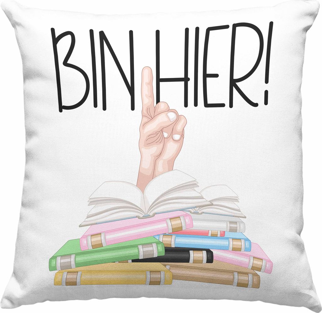 Trendation - Leseratte Geschenk Deko-Kissen mit Füllung Produktbild 