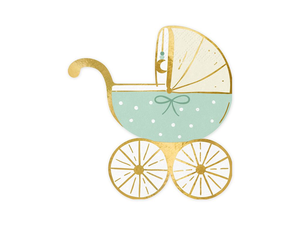 Servietten "Baby Kinderwagen" 20Stk./14x15 cm | Blau