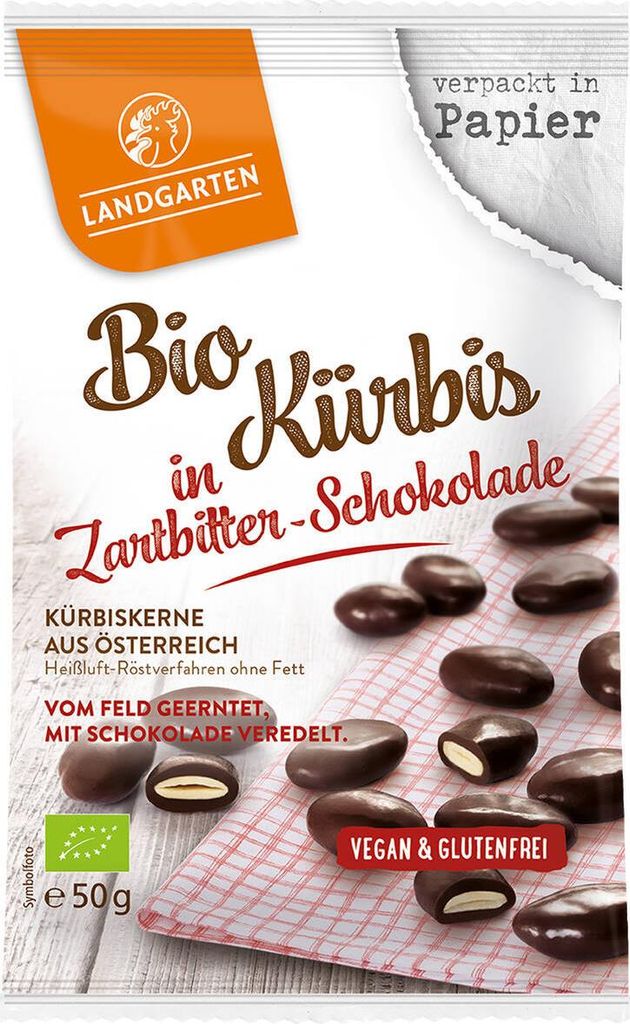 Landgarten Kürbis in Zartbitter-Schokolade 1 Beutel