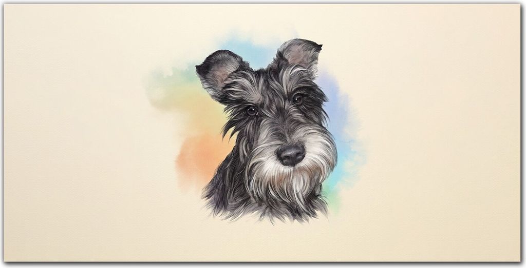 Coloray - Bild aus Glas - 120x60 cm - gehärtetes Glas glasblock mit bild wohnzimmer Küche Dekoration wanddekoration - Malerei Haustier Hund