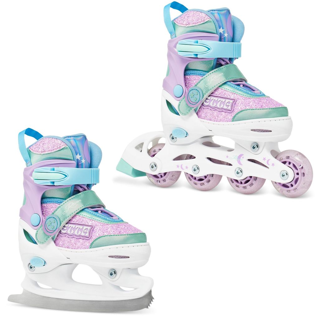 2in1 Inlineskates/Schlittschuhe Raven Etta Violett 30-33 verstellbare Größe