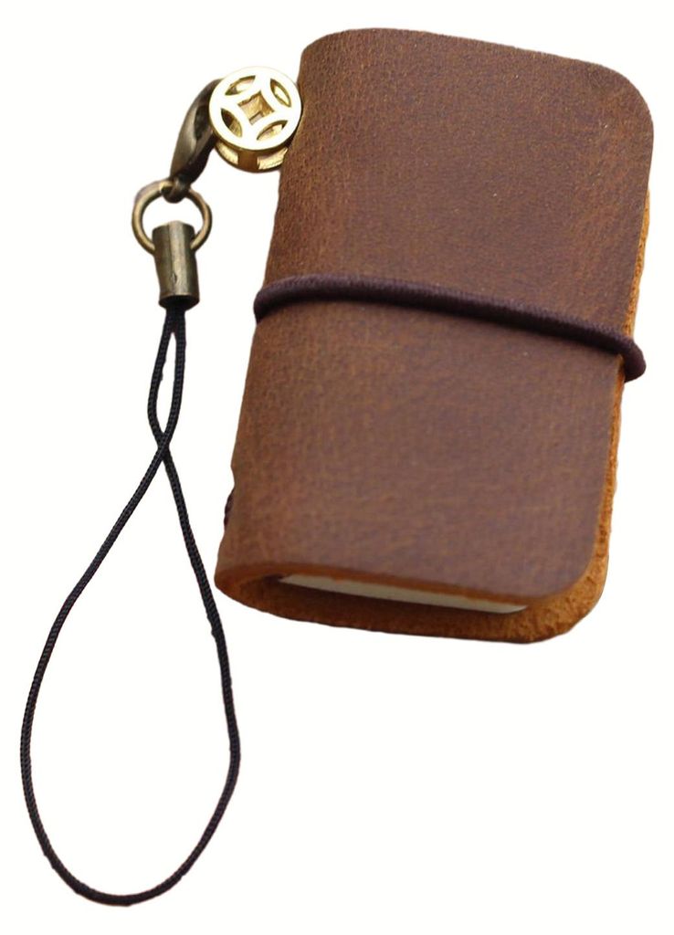 Niedliches Vintage-Mini-Notizbuch mit Kunstledereinband und Tragegurt, nachfüllbares kleines Reisetagebuch, kleines Taschenkalender mit Einlage f...