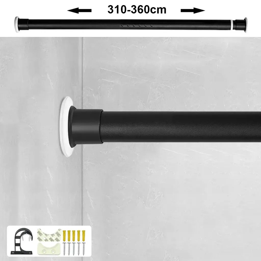 Croydex, Bastone telescopico per tende doccia, estensibile da 110 cm a