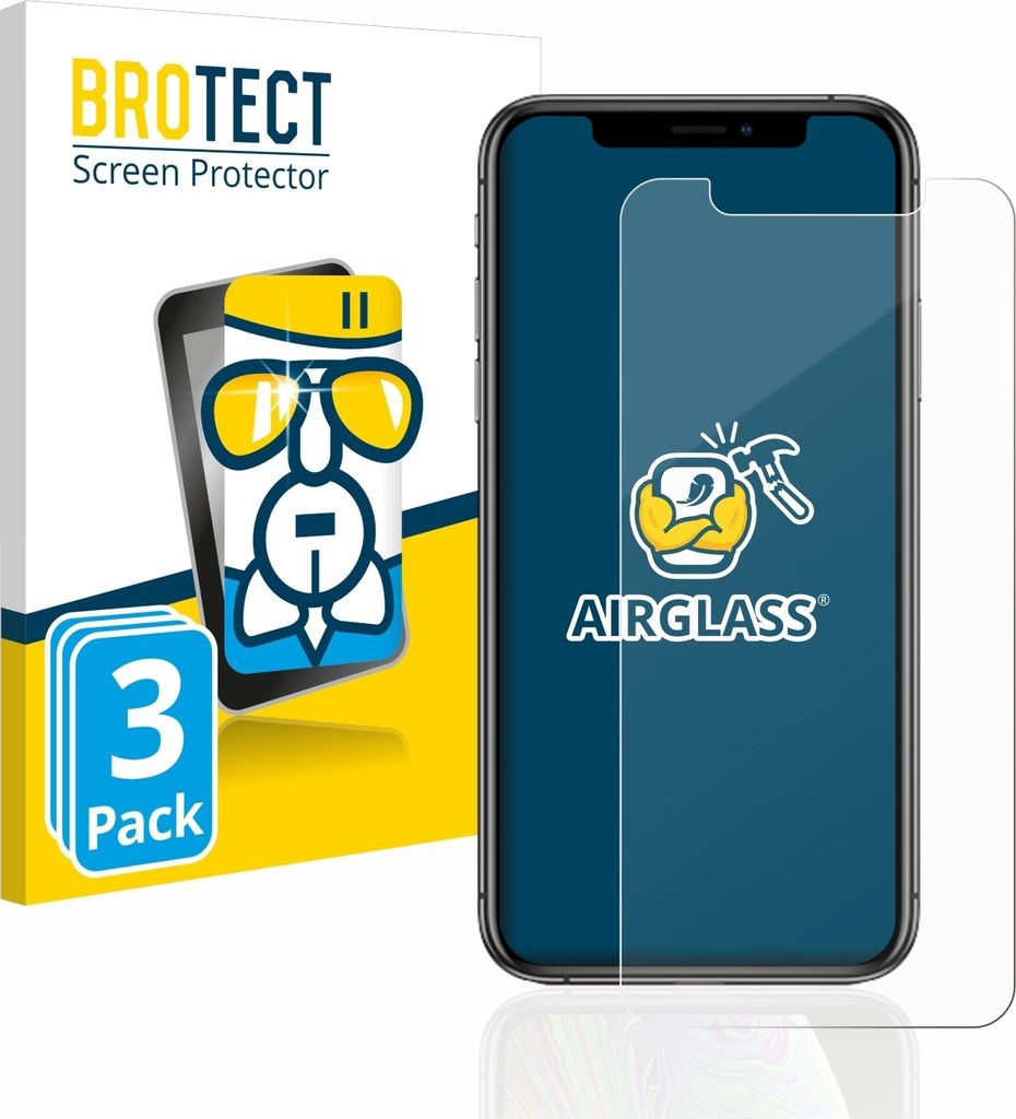 3x BROTECT Schutzglas für Apple iPhone Xs / 11 Pro Schutzfolie Panzer Folie Glas Display Schutz klar