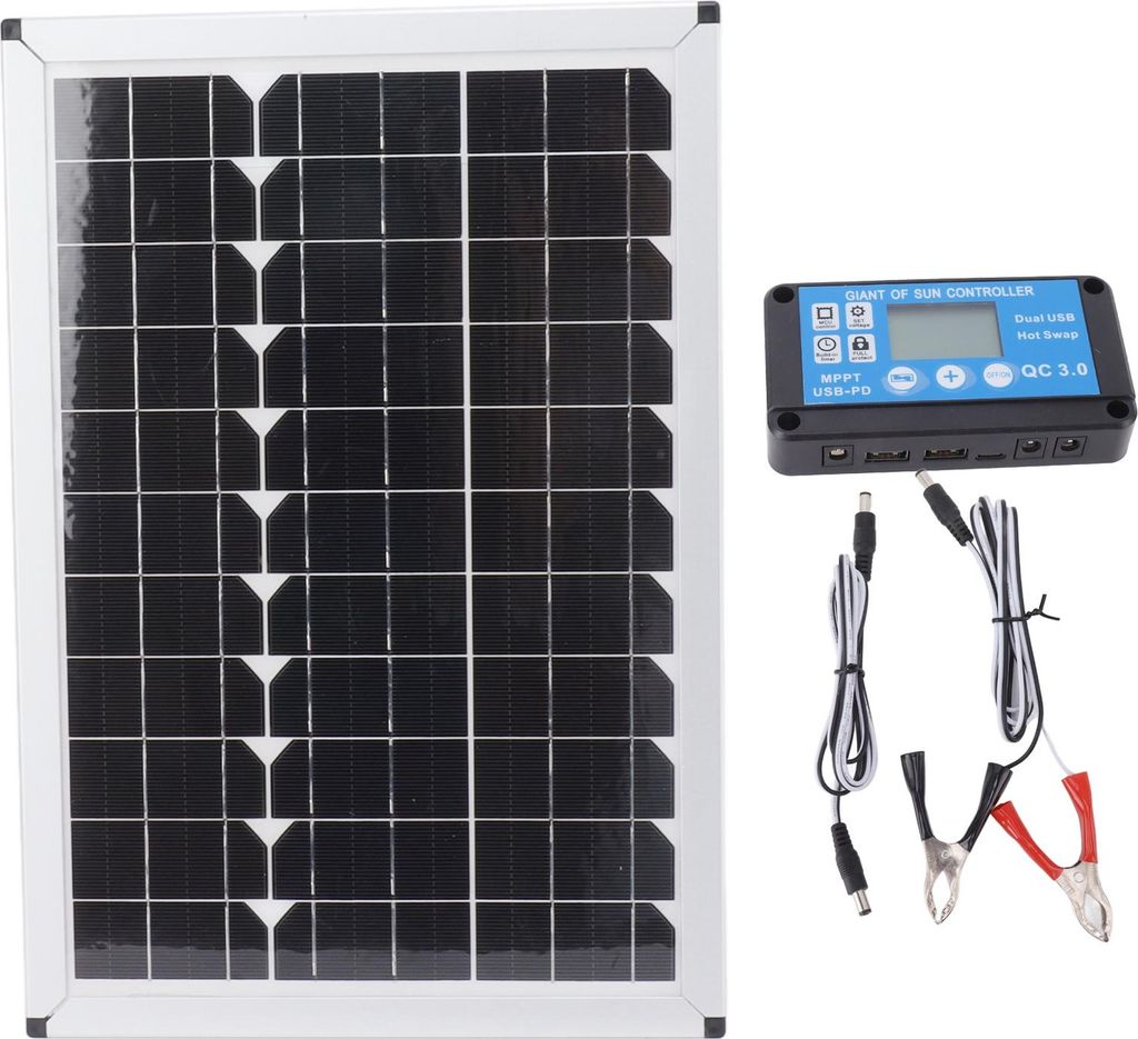 100W Solar Panel Kit Monokristalline Modul mit wasserdichtem 20A 12 V 24 V Controller für das Camping des Autos
