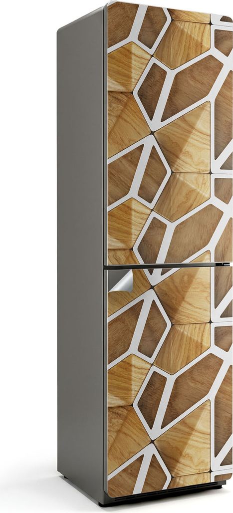 Wellen in einem zarten Muster – Kühlschrank Aufkleber – Klebefolie Kühlschrank – Kühlschrank Nachbildung – Kühlschrankfolie selbstklebe...